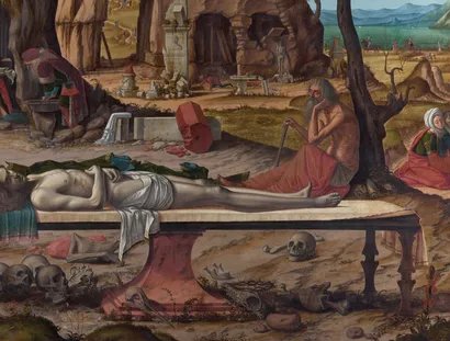 Vittore Carpaccio, Die Grabbereitung Christi, Detail, um 1515-1520