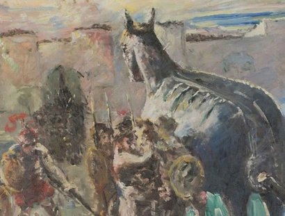Lovis Corinth, Das Trojanische Pferd, 1924, Detail, Öl auf Leinwand © Staatliche Museen zu Berlin, Nationalgalerie / André van Linn