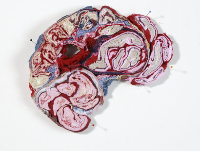 Die Berliner Künstlerin Birgit Dieker beschäftigt sich mit dem menschlichen Körper und dem Spannungsverhältnis zwischen Innen und Außen. Dafür verwendet sie Materialien, die sie als symbolisch für den Körper empfindet: Leder, Haare und getragene Klei