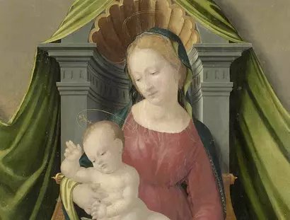 Francesco Granacci, Thronende Madonna mit Kind und Johannesknaben, Detail, 1519