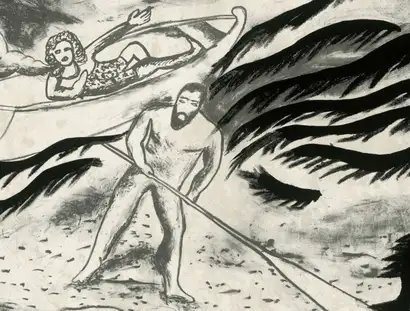 Enzo Cucchi, Il santo di Loreto, Detail, aus: Immagine feroce, 1981