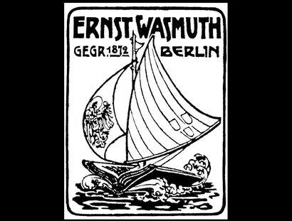 Erstes Logo des Wasmuth Verlags, 1872