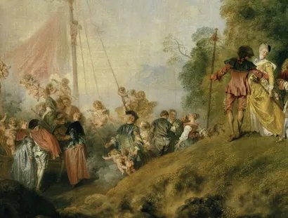 Antoine Watteau: Die Einschiffung nach Cythera (L' Embarquement pour Cythère), 1718/19