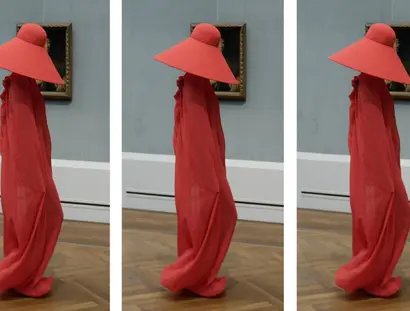 Filmstill aus dem Video zum Mode-Shooting in der Gemäldegalerie Berlin, Februar 2025