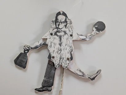 Hampelmann Figur mit langem Bart und Gesicht Friedrich Ludwig Jahns