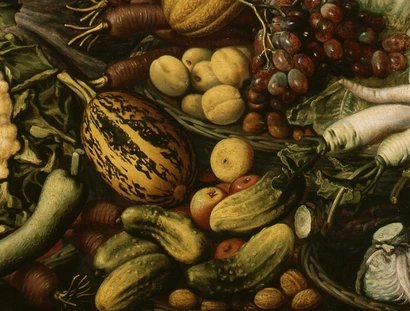 Pieter Aertsen, Marktfrau am Gemüsestand (Detail), 1567