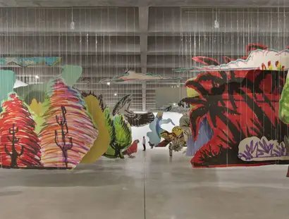 Petrit Halilaj, Very volcanic over this green feather, 2021, Installationsansicht, Tate St Ives