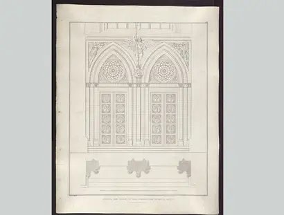 Karl Friedrich Schinkel, Aufriss des Hauptportals der Friedrichswerderschen Kirche, 1829