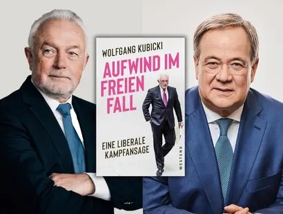 COLLAGE Wolfgang Kubicki und Armin Laschet im Gespräch: Aufwind im freien Fall. Eine liberale Kampfansage