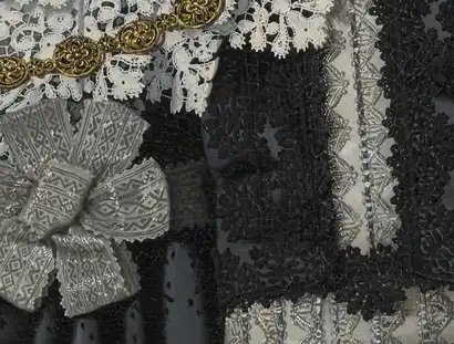 Nicolaes Eliasz Pickenoy, Bildnis der Catharina Hooft (1618–1691), Ehefrau des Cornelis de Graeff (Detail), 1636