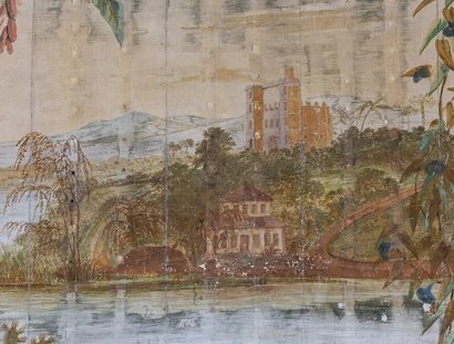 Schloss Pfaueninsel, Otaheitisches Kabinett , Detail des Wandgemäldes von Peter Ludwig Lütke © Bildarchiv Foto Marburg, SPSG / Andreas Lechtape (CbDD)