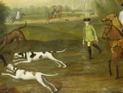 Unbekannt: Sauhetze mit Friedrich Wilhelm I. bei Königs Wusterhausen