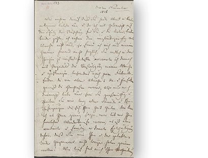 Brief Henriette Maria Mendelssohns aus Paris an die Schwägerin Lea Mendelssohn Bartholdy und den Neffen Felix vom 10.11.1816