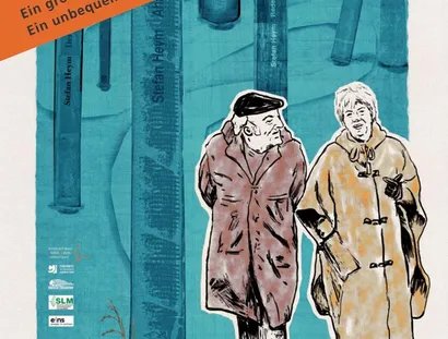 Plakatmotiv Abschied und Ankunft – die Arbeitsbibliothek von Stefan und Inge Heym