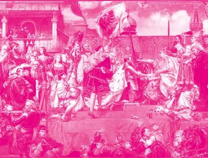 Motiv: Preußische Huldigung von Jan Matejko, 1882, Grafik: Andreas Dimmler