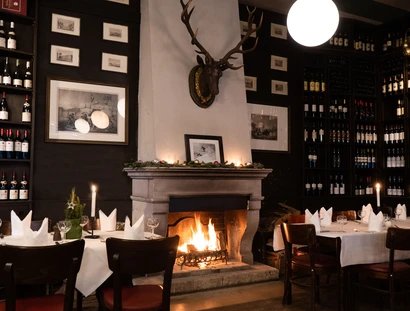 Fischerhütte Am Schlachten See, Kaminzimmer