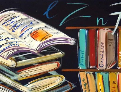 Bücher, gemalt