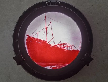 Monira Al Qadiri, SS Murex (series) (2023), Lightbox installation, 25 x 25 x 7cm