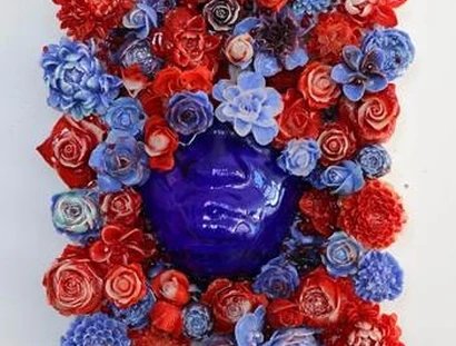 Layo Bright, Bloom self-portrait (Make America America Again) after Langston Hughes, 2025