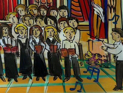 Chormusiker:innen, gemalt