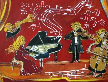 Klassisches Konzert, gemalt