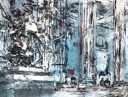 Berlin Us - Museum steps 70x100 cm