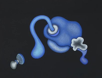 Robert Niemann Untitled (2025) Pastelle auf schwarzem Karton 30 x 40 cm