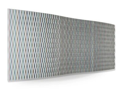 Waves V 2023 Enamel on Aluminiumm 120 x 360cm