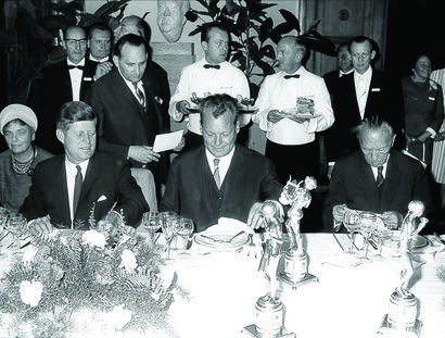 Brandt, Adenauer, Kennedy à l'hôtel Bristol Berlin 