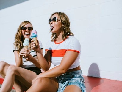 Friends eating ice cream