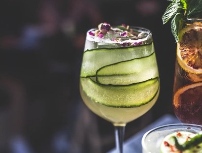 Cocktails in a bar
