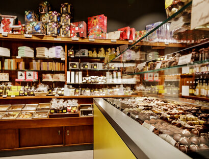 Interior of the Walter Confiserie chocolate house with pralines and chocolate