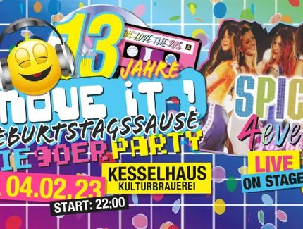 13 Jahre Geburtstagssause MOVE IT! – DIE 90ER JAHRE PARTY