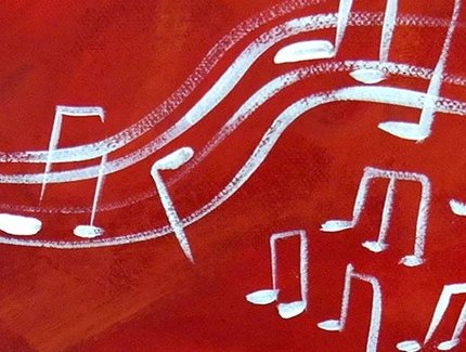 GRAFIK SCHWEBENDE MUSIKNOTEN