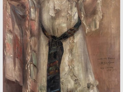 Lovis Corinth, Portrait Charlotte Berend im weißen Kleid, 1902 (Ausschnitt)