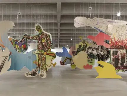 Petrit Halilaj, Very Volcanic over this Green Feather, 2021, Installationsansicht, Tate St Ives