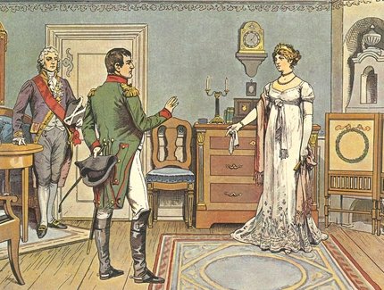 Unterredung mit Napoleon in Tilsit, 1807 aus: „Die Königin Luise in 50 Bildern für Jung und Alt“, Verlag Paul Kittel, Berlin 1896