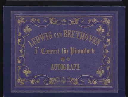Einband zum 5. Klavierkonzert op. 73, Autograph