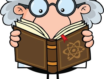 Karikatur eines lesenden, älteren Mannes