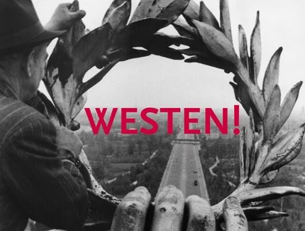 Georg Pahl: Blick durch den Lorbeerkranz der Viktoria auf der Siegessäule nach Westen, nach 1953