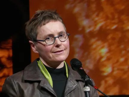 Angela Steidele bei der Verleihung des Bayerischen Buchpreises 2015 (Ausschnitt)