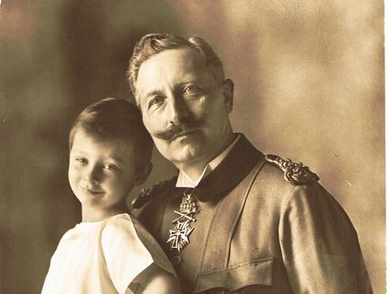 Kaiser Wilhelm II. mit Enkel Prinz Wihelm, Fotopostkarte