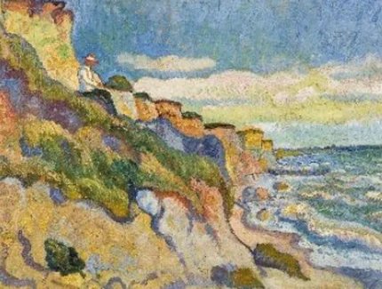 Cesar Klein  Ahrenshoop II  (Felsen am Meer), 1909  Öl auf Malpappe  Privatsammlung Berlin 