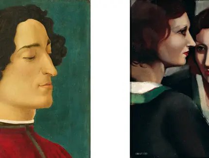 Sandro Botticelli, Giuliano de’ Medici, Detail, 1478 | Tamara de Lempicka, Porträt, um 1931
