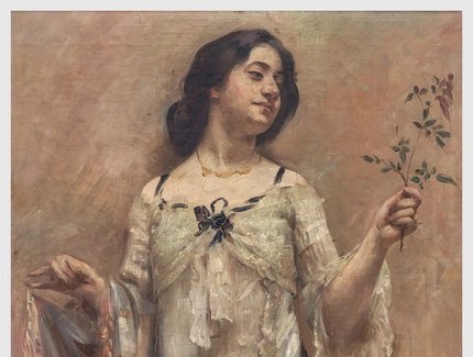 Lovis Corinth, Portrait Charlotte Berend im weißen Kleid, 1902 (Ausschnitt)