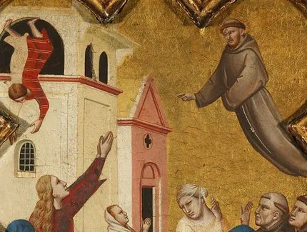 Taddeo Gaddi, Der heilige Franziskus erweckt ein Kind (Detail), um 1335
