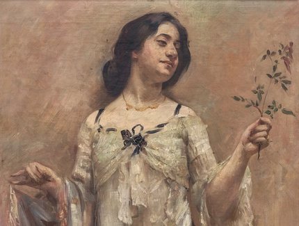 Lovis Corinth, Porträt Charlotte Berend im weißen Kleid, 1902