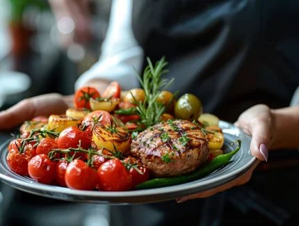 Schön servierte Mahlzeit 