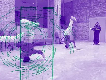 Balázs Deim, Hajnal Németh, „BREAK DANCE BREAK“, 2026; Zeichnung, inspiriert von einer Originalzeichnung von Lawrence Halprin, Arnold Dreyblatt, 2026