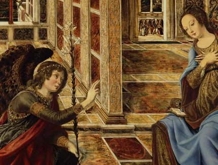 Piero del Pollaiuolo, Die Verkündigung an Maria, Detail, um 1470
